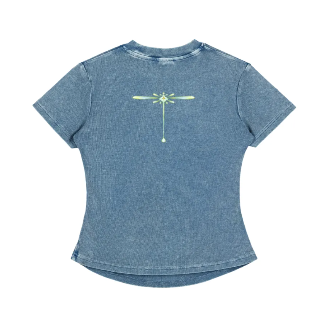Protection butterfly bodycon waffle tee