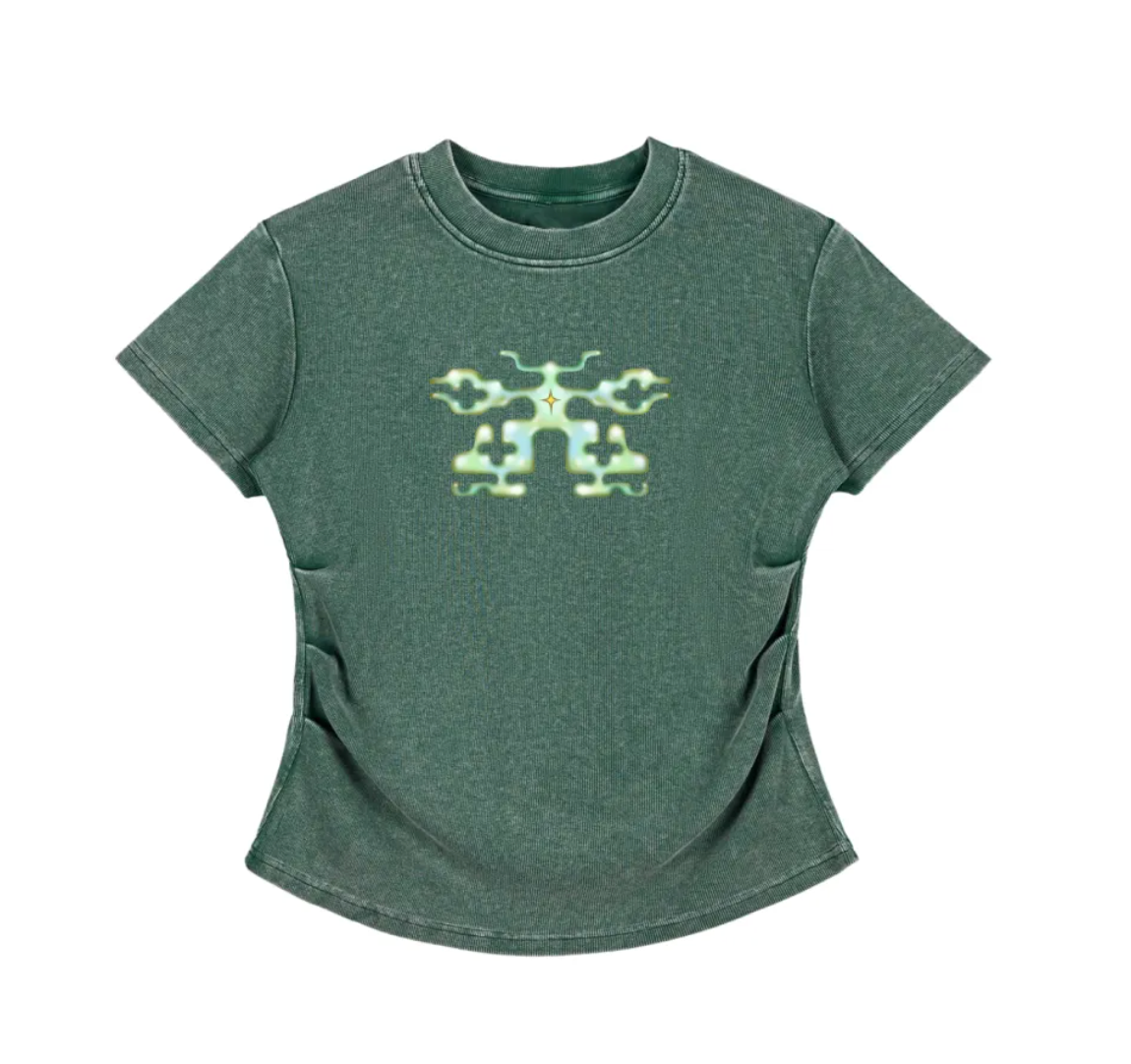 Protection butterfly bodycon waffle tee