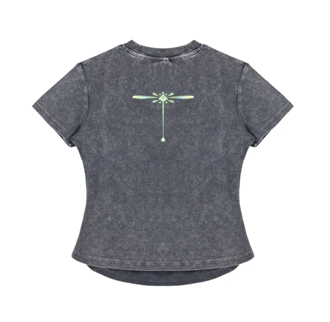 Protection butterfly bodycon waffle tee
