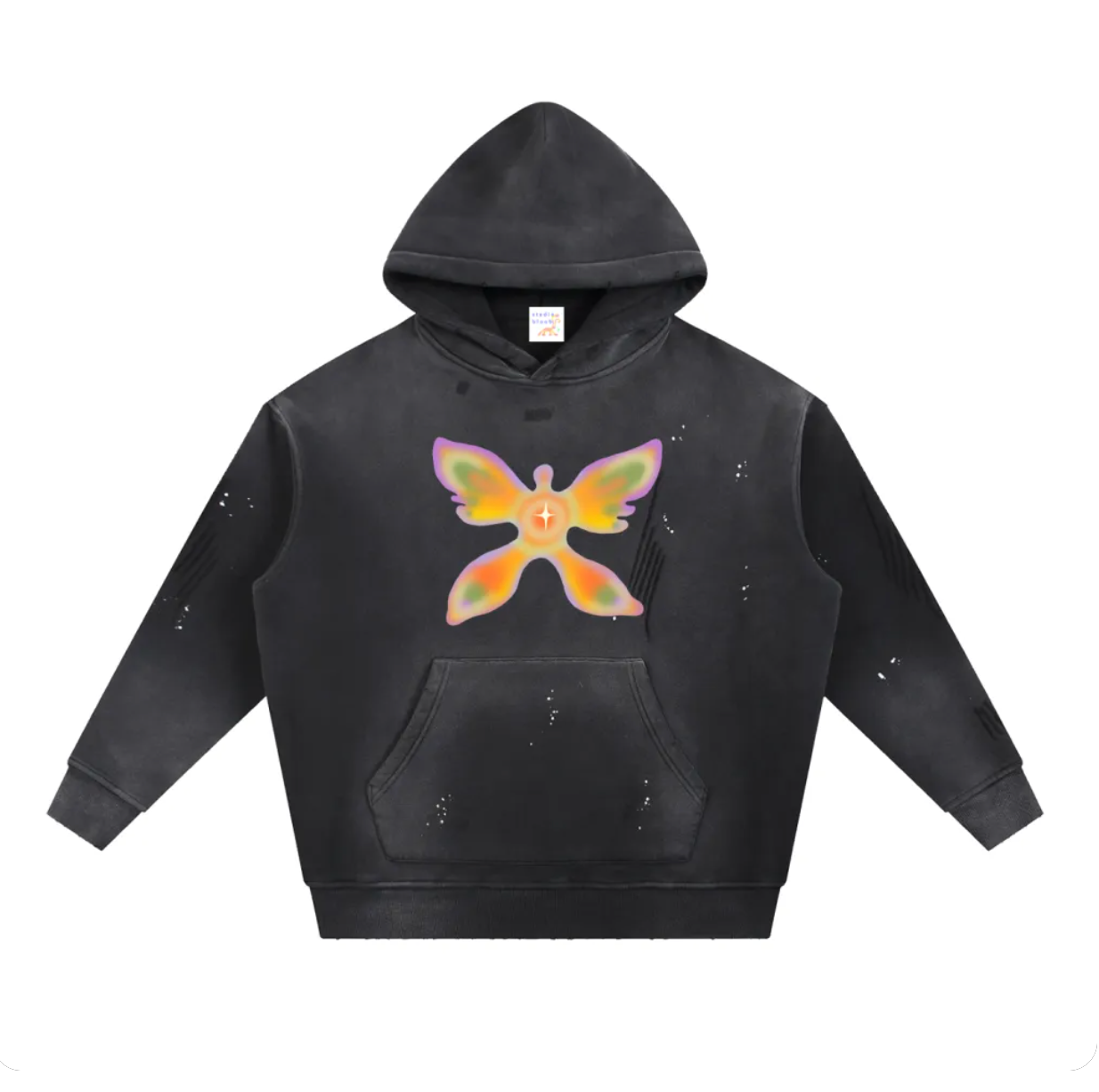 Angelic butterfly distressed hoodie