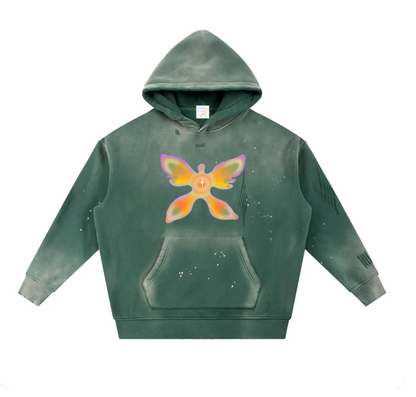Angelic butterfly distressed hoodie