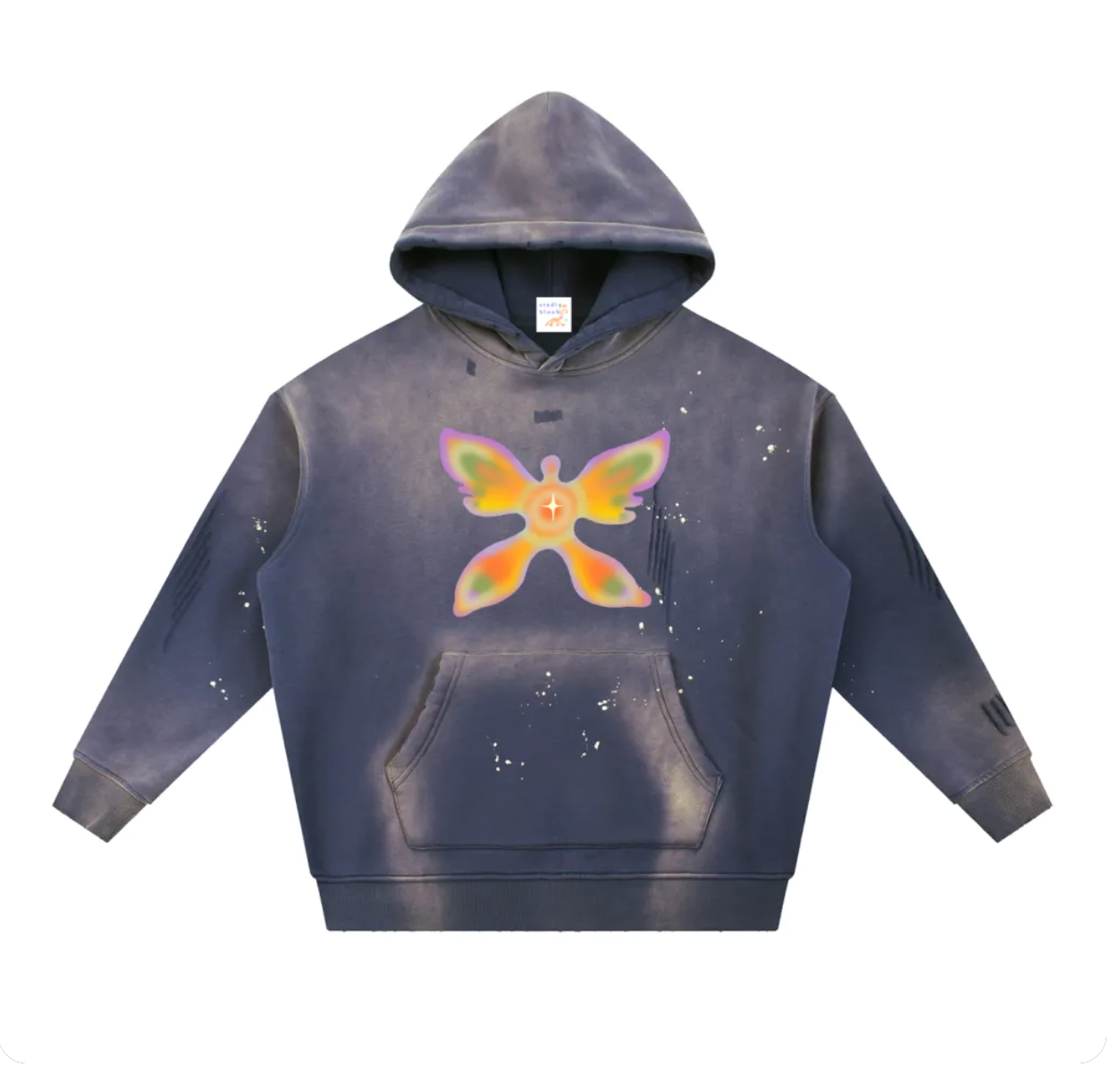 Angelic butterfly distressed hoodie