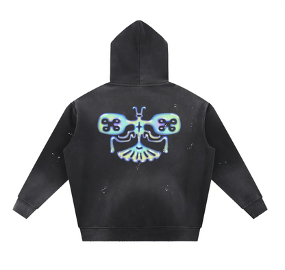 Mimo x Oracle butterfly distressed hoodie