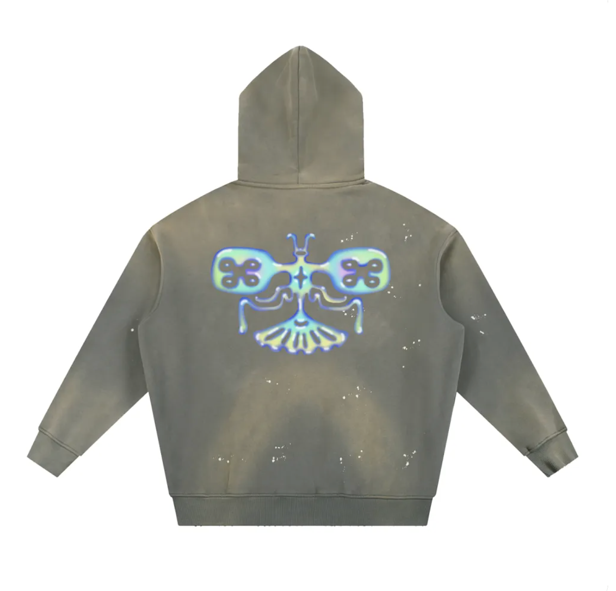 Mimo x Oracle butterfly distressed hoodie