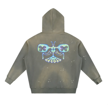 Mimo x Oracle butterfly distressed hoodie