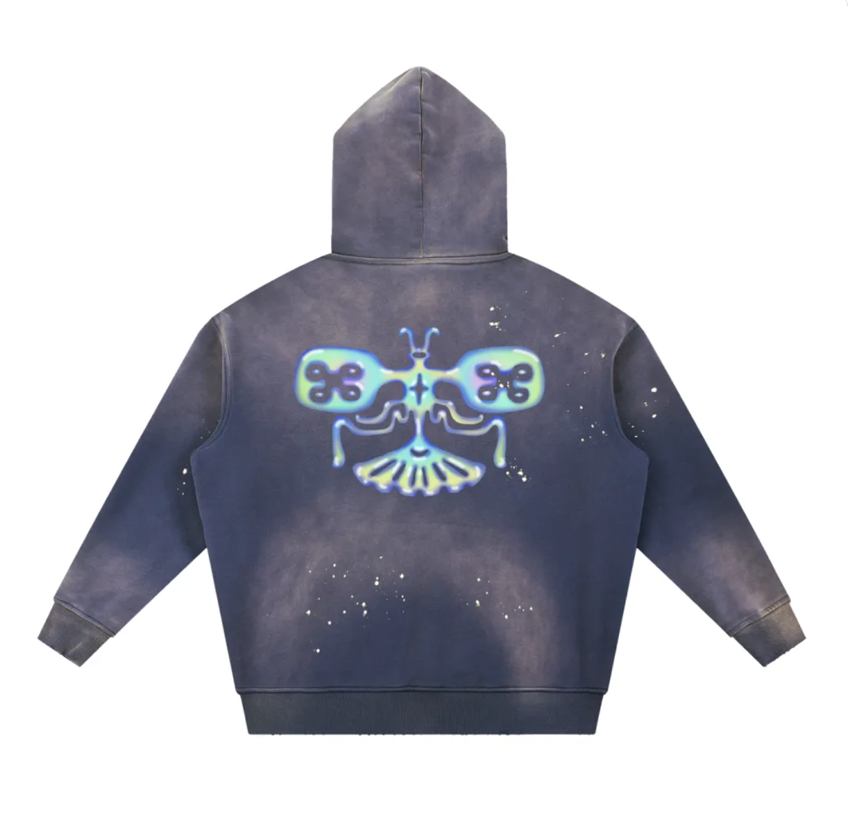 Mimo x Oracle butterfly distressed hoodie