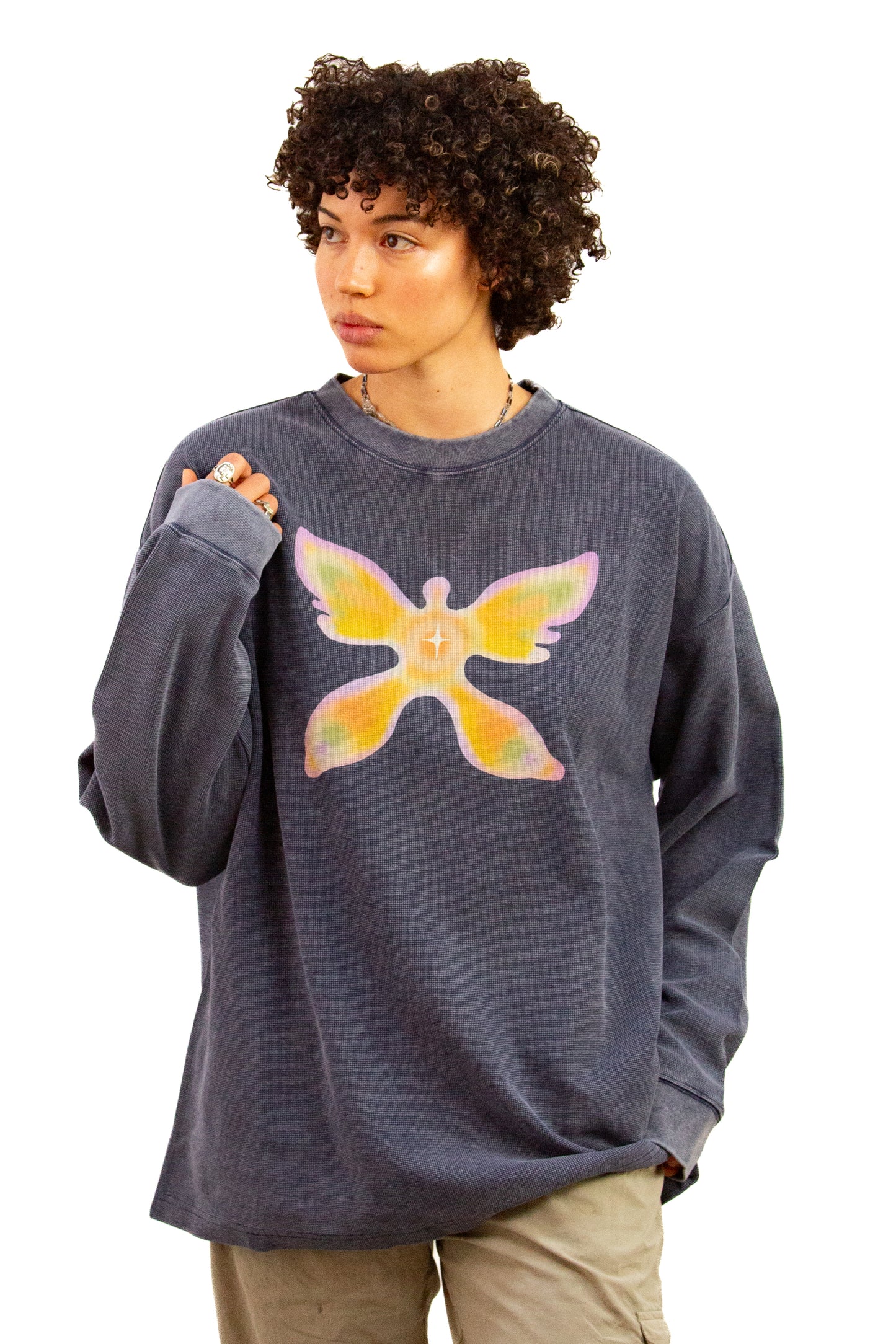 Angelic Butterfly waffle long sleeve