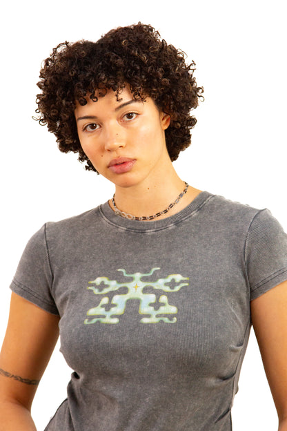 Protection butterfly bodycon waffle tee
